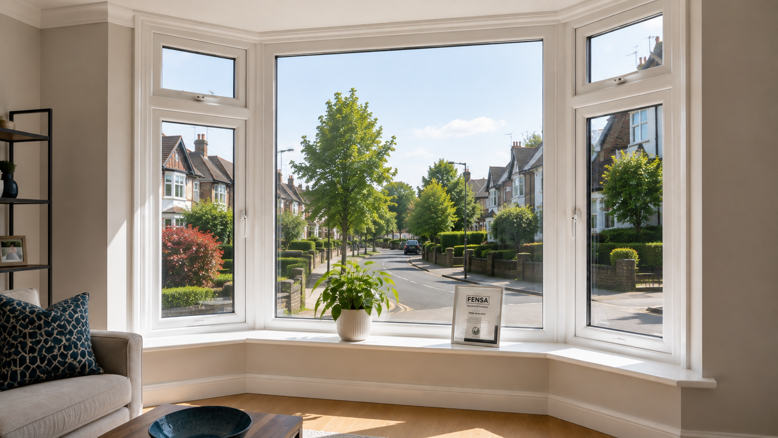 Newly installed uPVC bay window by Purley Glazing Services in a CR8 property
