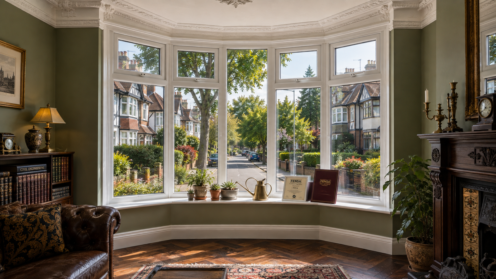 Newly installed uPVC bay window by Wallington Glazing Services in an SM6 property